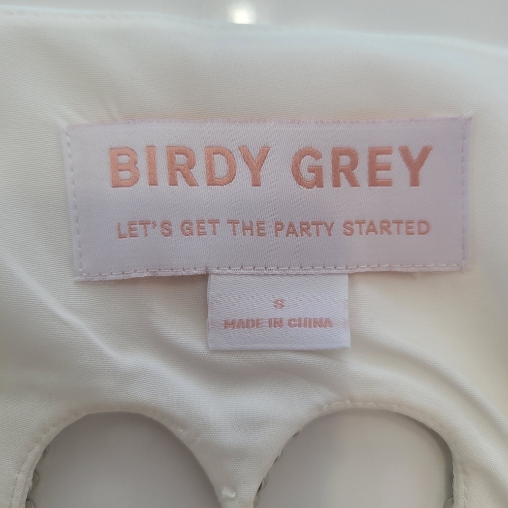Birdy Grey White Backless Dress with Heart Detail Size S - Picture 5 of 16